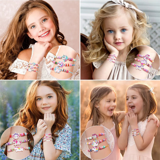 12Pcs Unicorn Girls Bracelet for Kids Jewelry Toddler Friendship Bracelets Toy Gift Classroom Reward Rainbow Party Favors