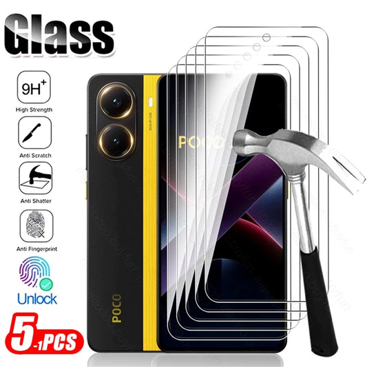 5-1Pcs 9H Tempered Glass For Poco X7 Pro 5G Protective Glass PocoX7Pro Poko Little X7Pro X 7 Pro 7Pro Screen Protector HD Film