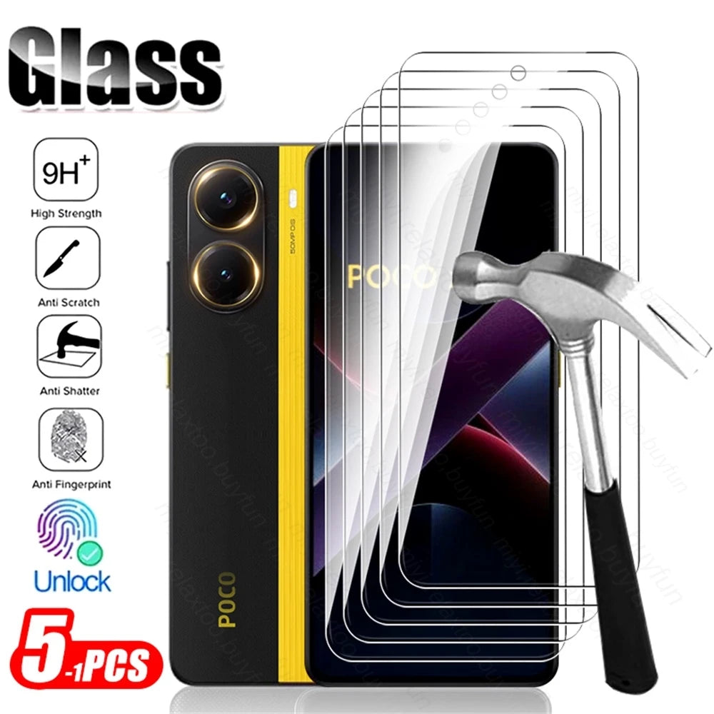 5-1Pcs 9H Tempered Glass For Poco X7 Pro 5G Protective Glass PocoX7Pro Poko Little X7Pro X 7 Pro 7Pro Screen Protector HD Film