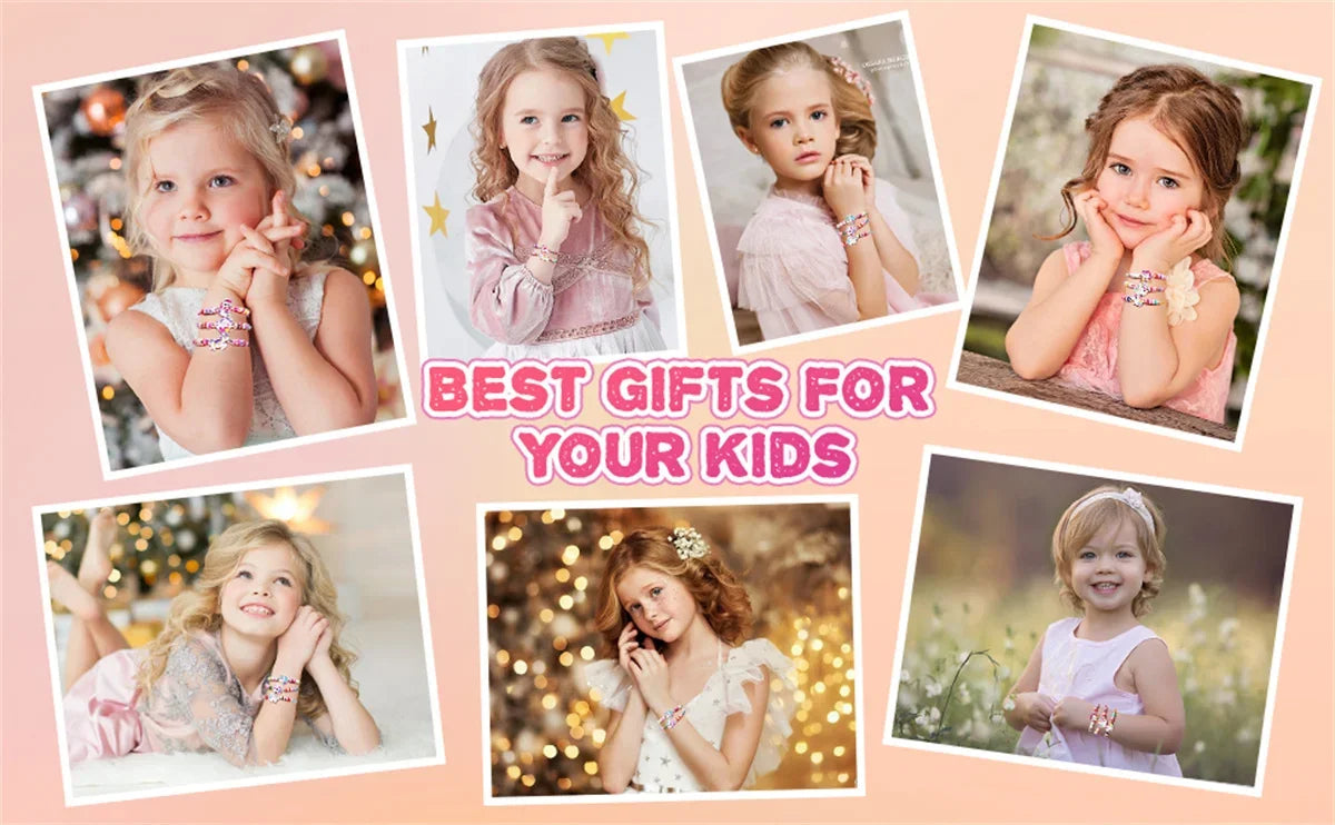 12Pcs Unicorn Girls Bracelet for Kids Jewelry Toddler Friendship Bracelets Toy Gift Classroom Reward Rainbow Party Favors