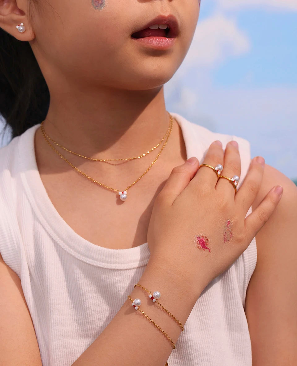 Children Jewelry Sets For Girls Stainless Steel Earrings Bracelets Rings Necklaces Child's Chain Necklace Bracelet Ring Earring